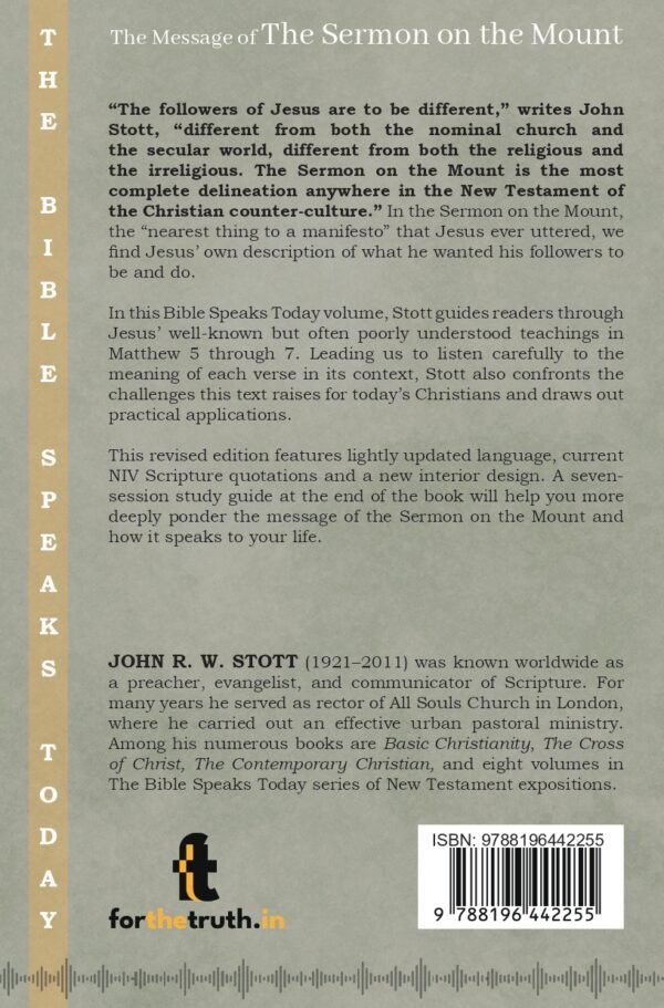 The Message of the Sermon on the Mount back cover