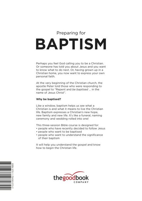 praparing for baptism inside